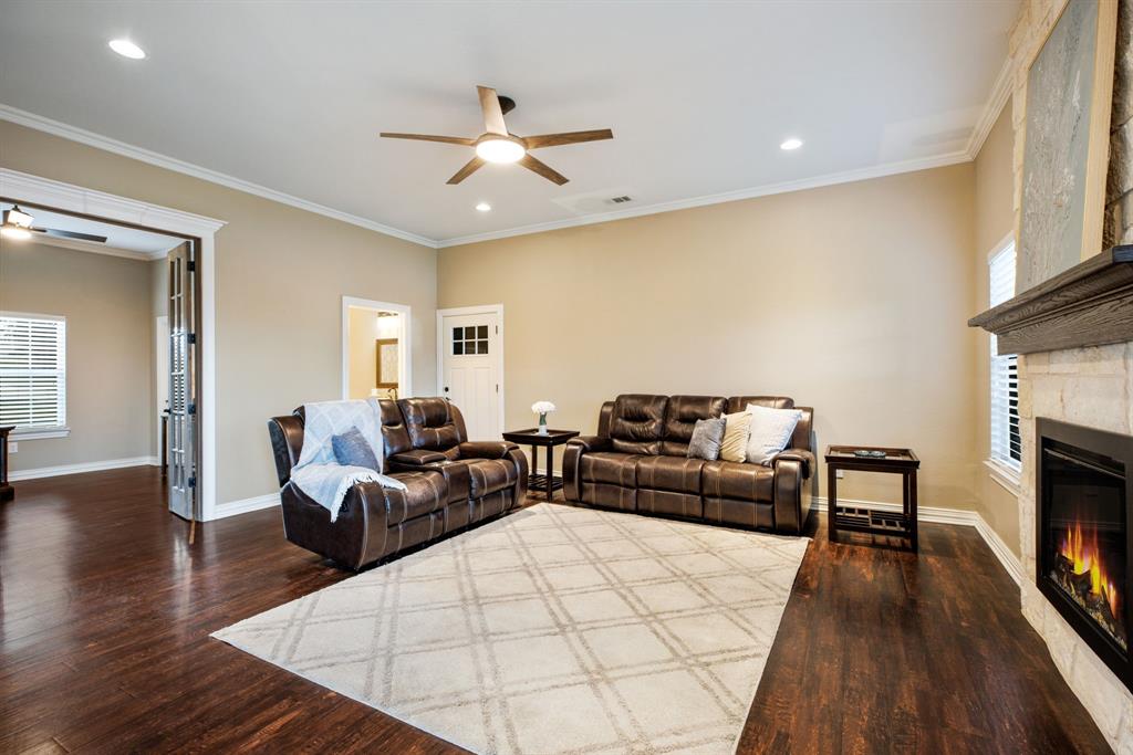 Cozy and comfortable gathering room on first level.