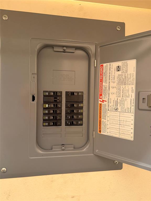 Panel located inside in hallway closet
