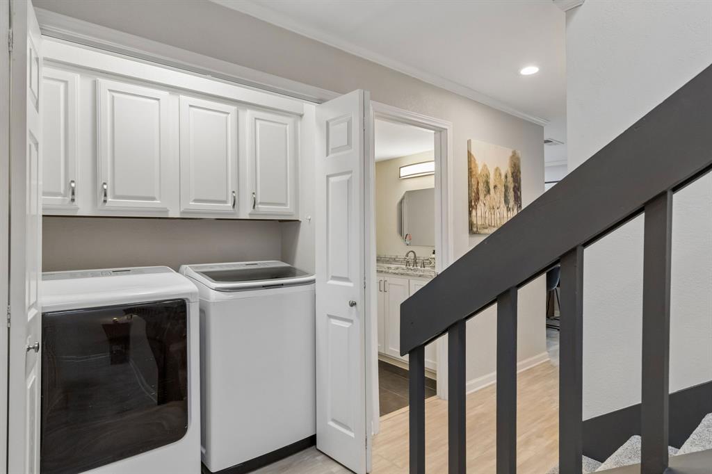 Downstairs, full size laundry closet