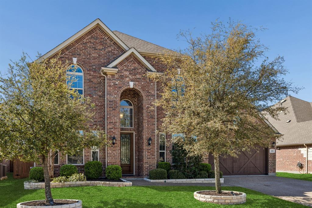 North facing home with front entry garage.
