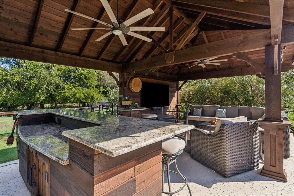Cabana TV & bar stay with the home.