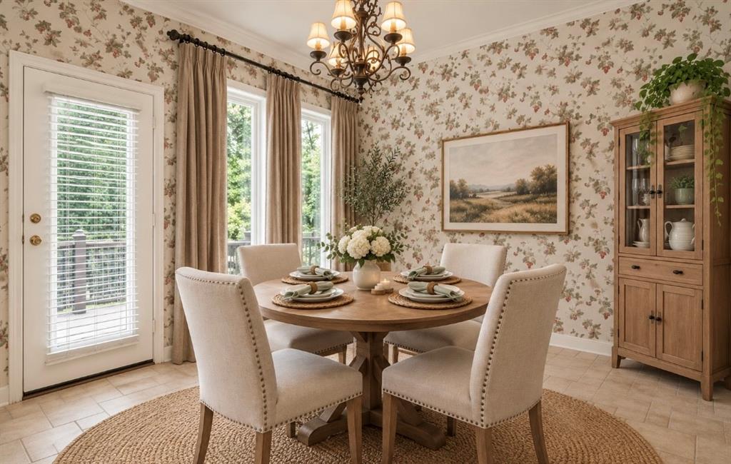 Virtually staged eat in kitchen