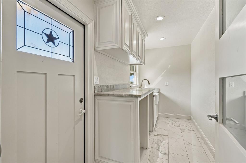 Door leading to backyard patio