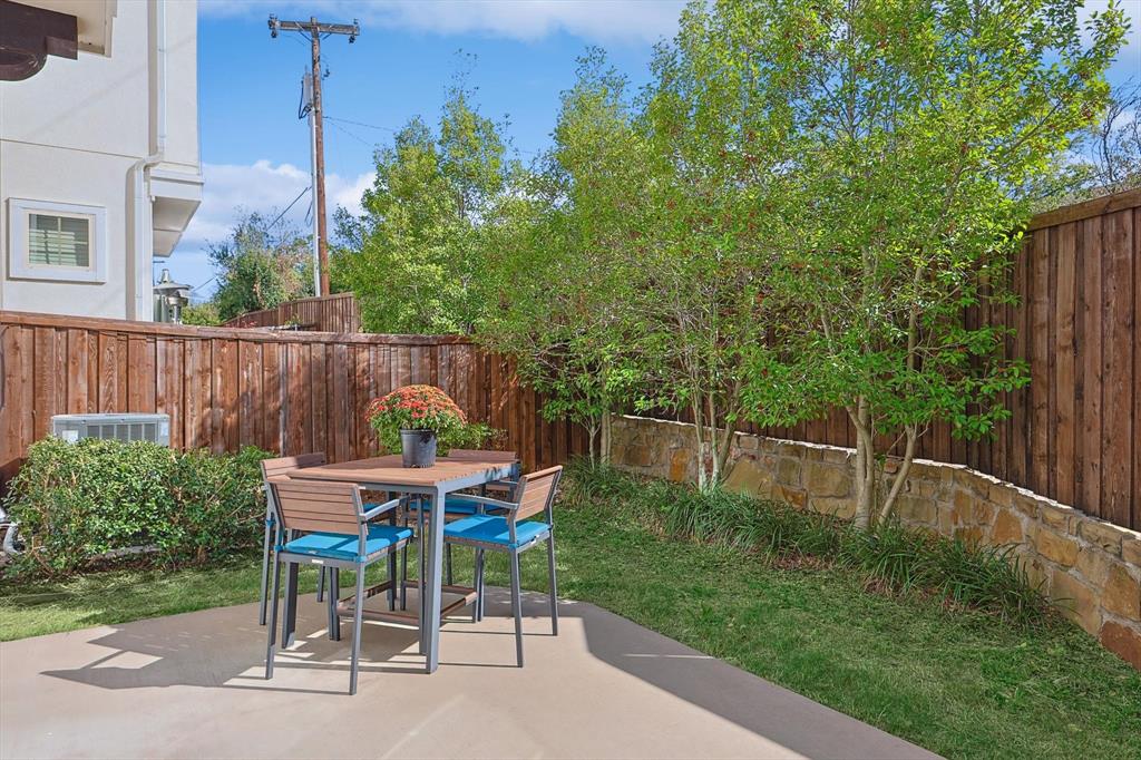 View of patio with cooling unit