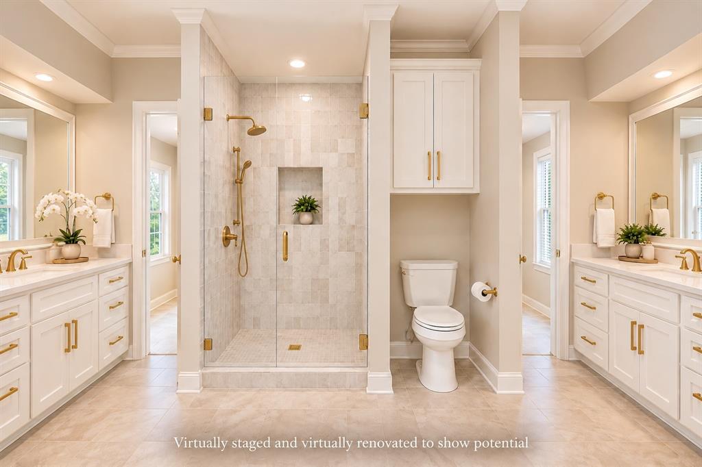 Virtually renovated and virtually staged to show potential