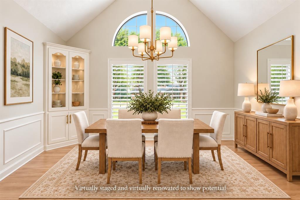 Virtually renovated and virtually staged to show potential
