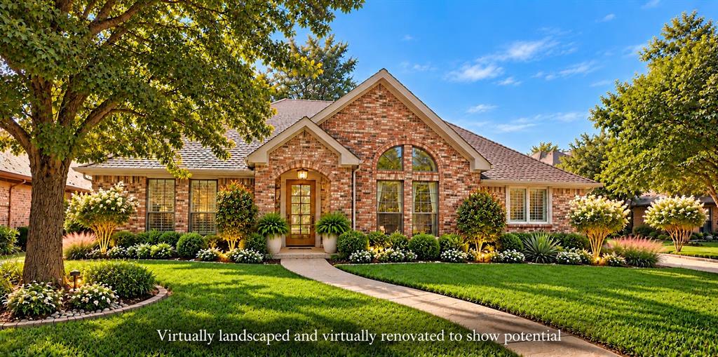 Virtually renovated and virtually landscaped to show potential
