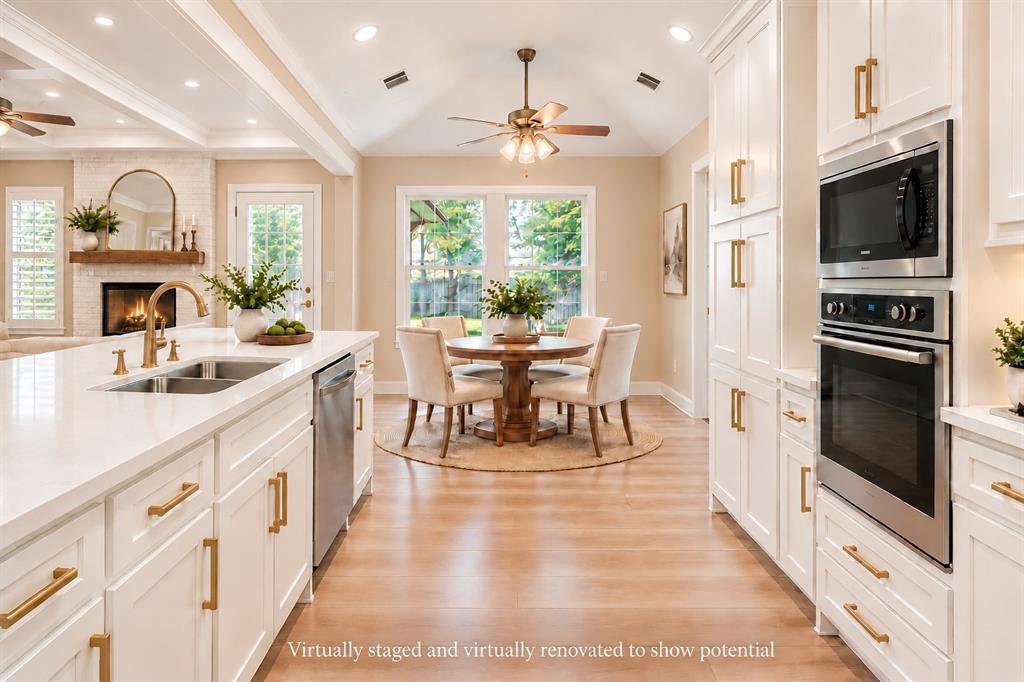 Virtually renovated and virtually staged to show potential