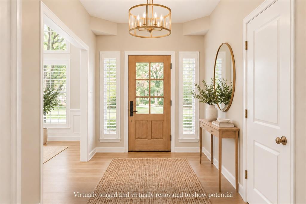 Virtually renovated and virtually staged to show potential
