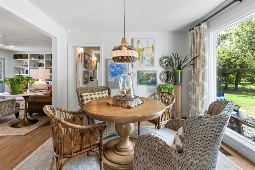 The light filled Dining Room showcases views of the large backyard. The light filled Dining Room showcases views of the large backyard.