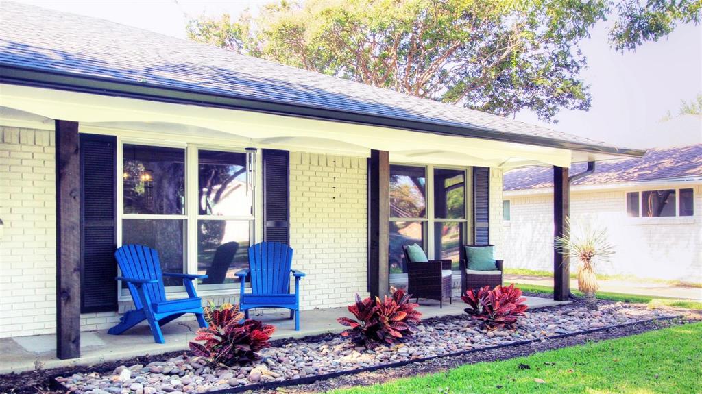 Closeup of your extended front porch with plenty of room for multiple furniture arrangements. Mail is delivered to your door! New Front door and Posts 2022