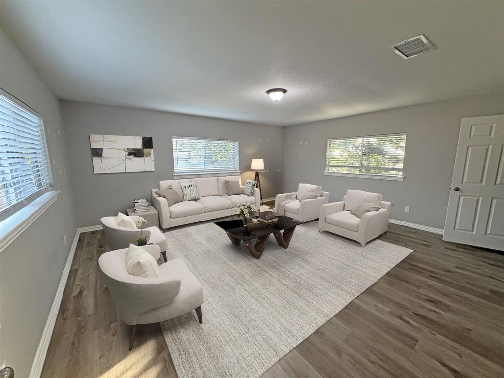 Virtually staged upstairs living area.