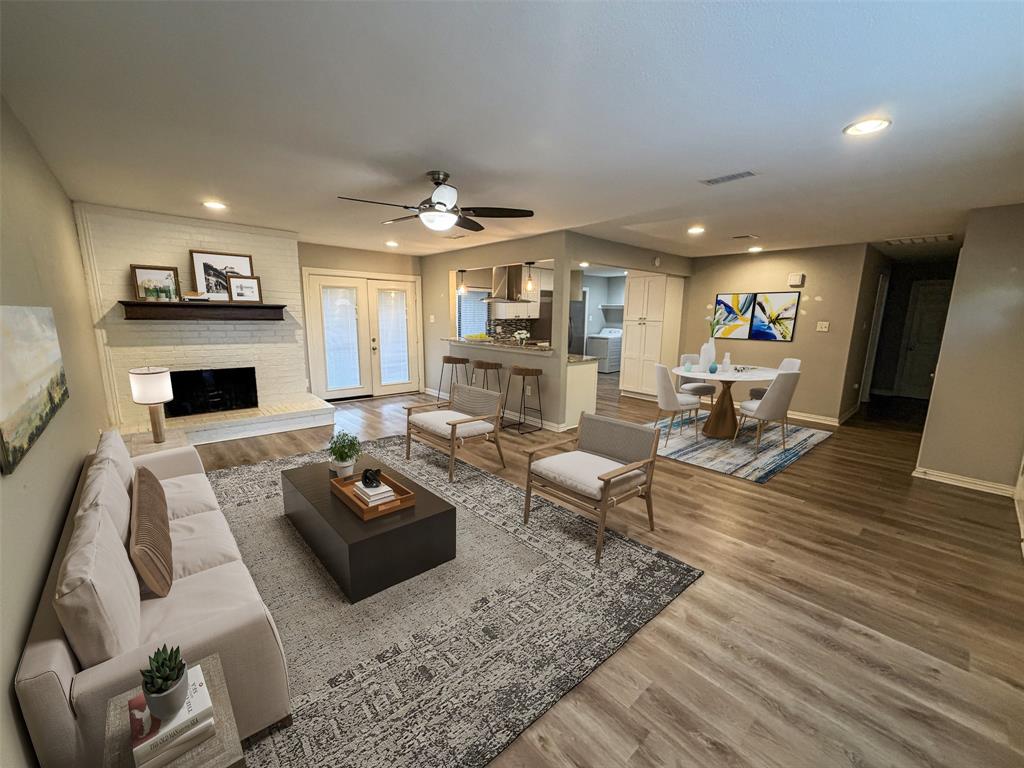 Virtually staged living room.