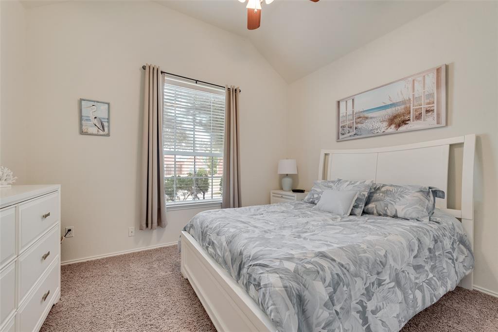 Vaulted ceilings and wall-to-wall carpeting