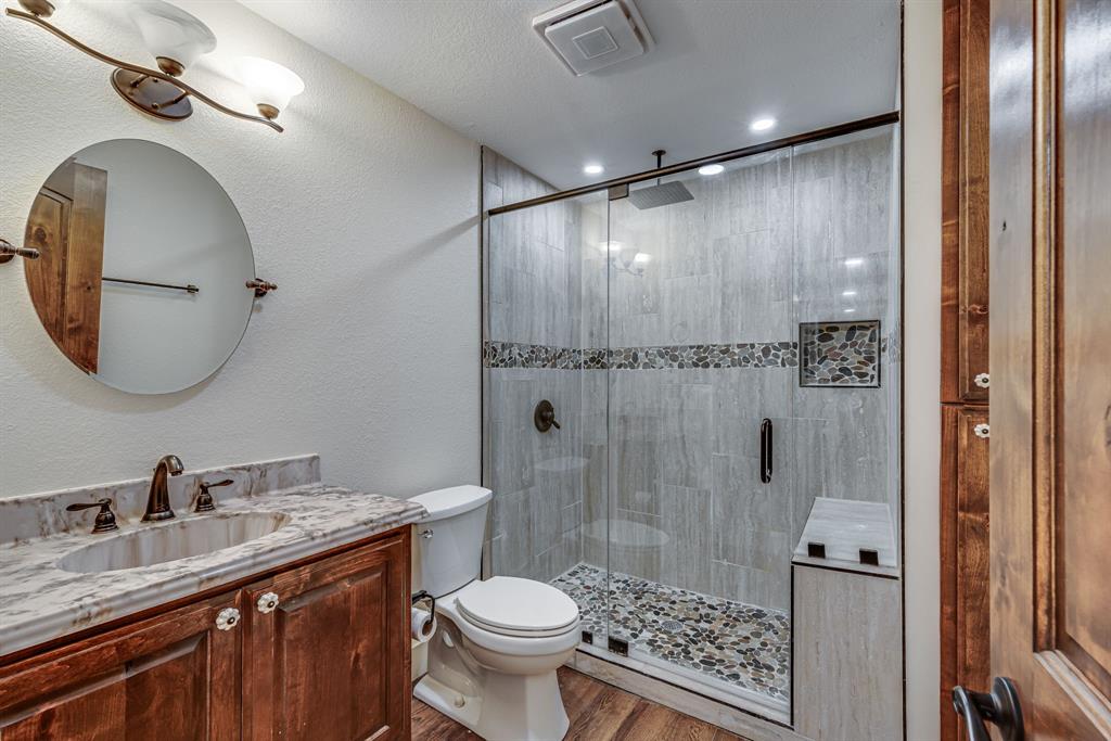 Updated secondary bath with large walk in shower