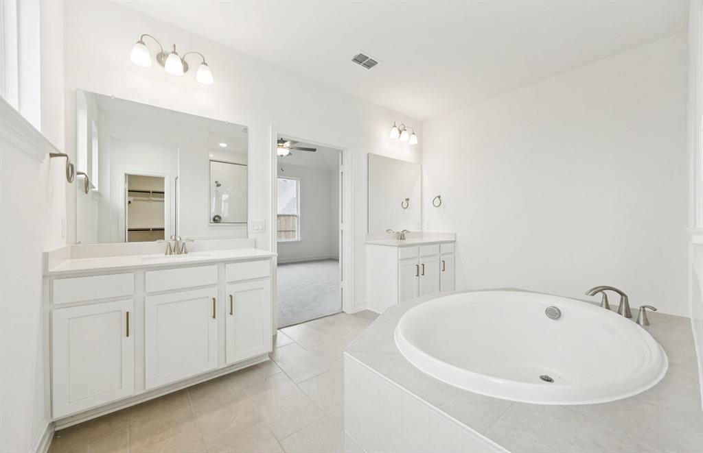 *Floorplan representation, not actual home - Owner's private bath with separate vanities