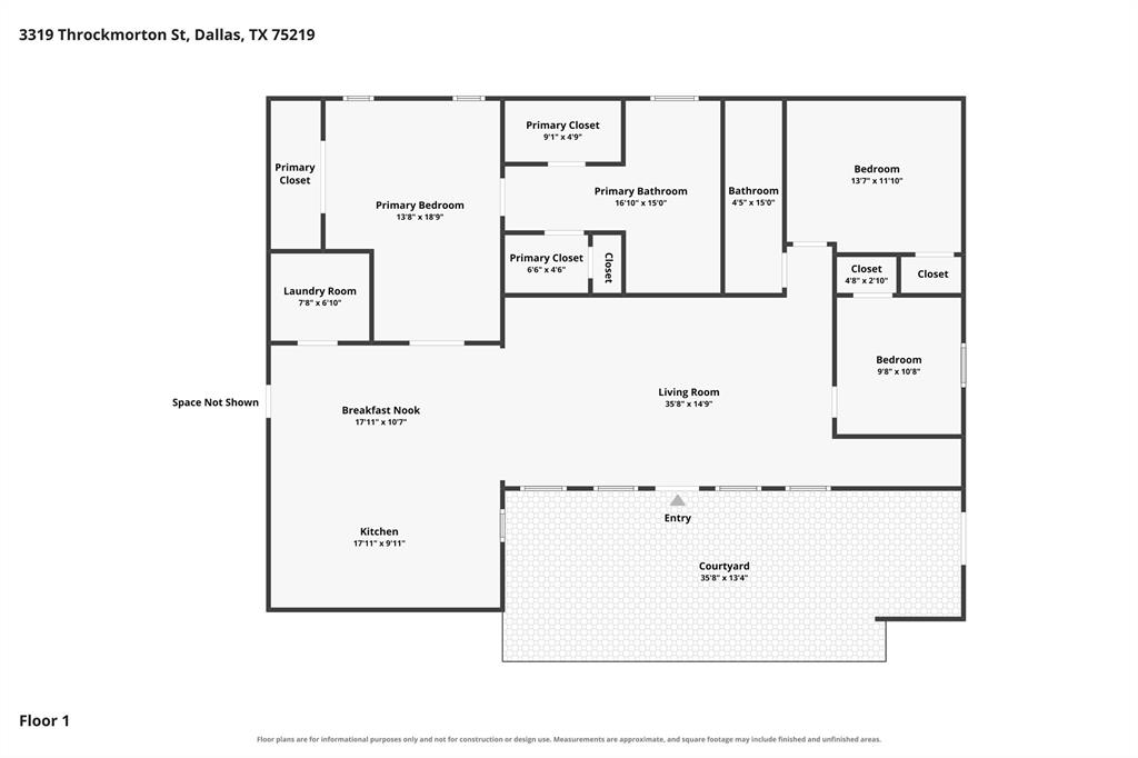 room sizes to be verified by buyer/buyer agent