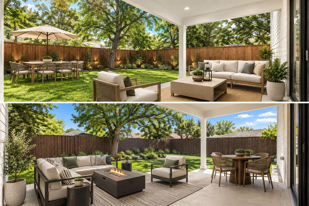 virtually staged covered patio