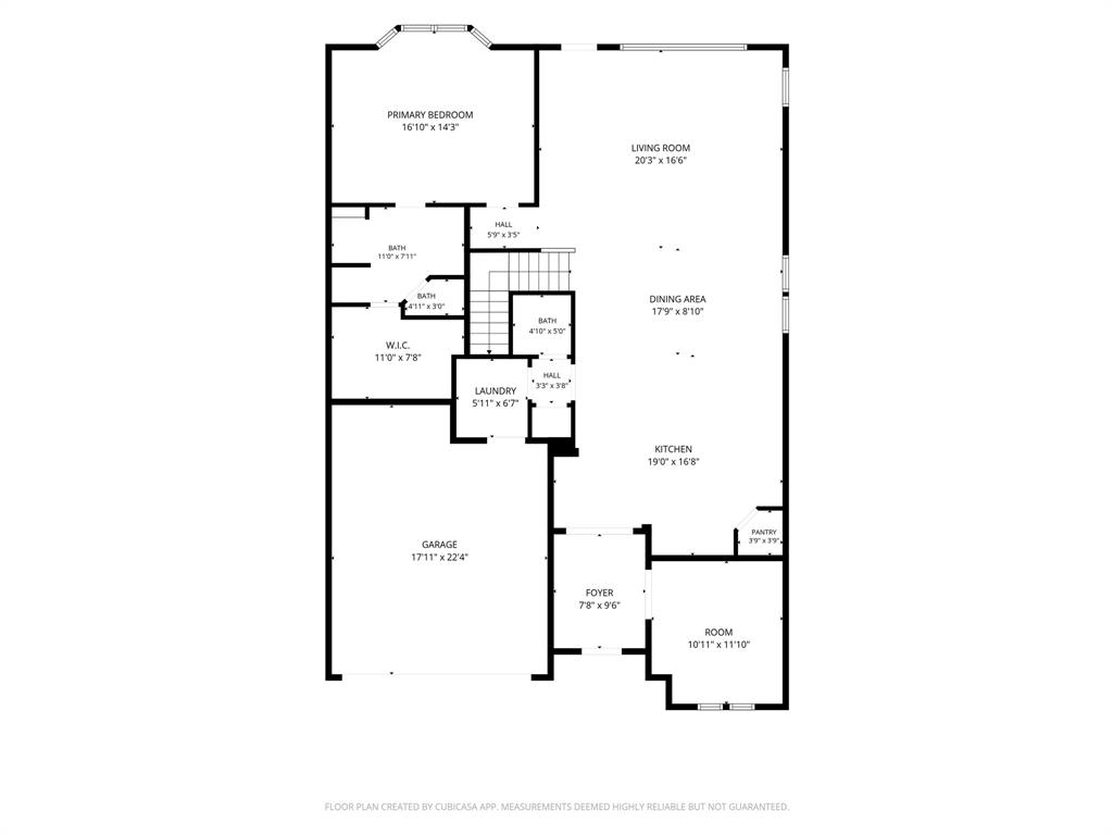 First-floor plan with dimensions