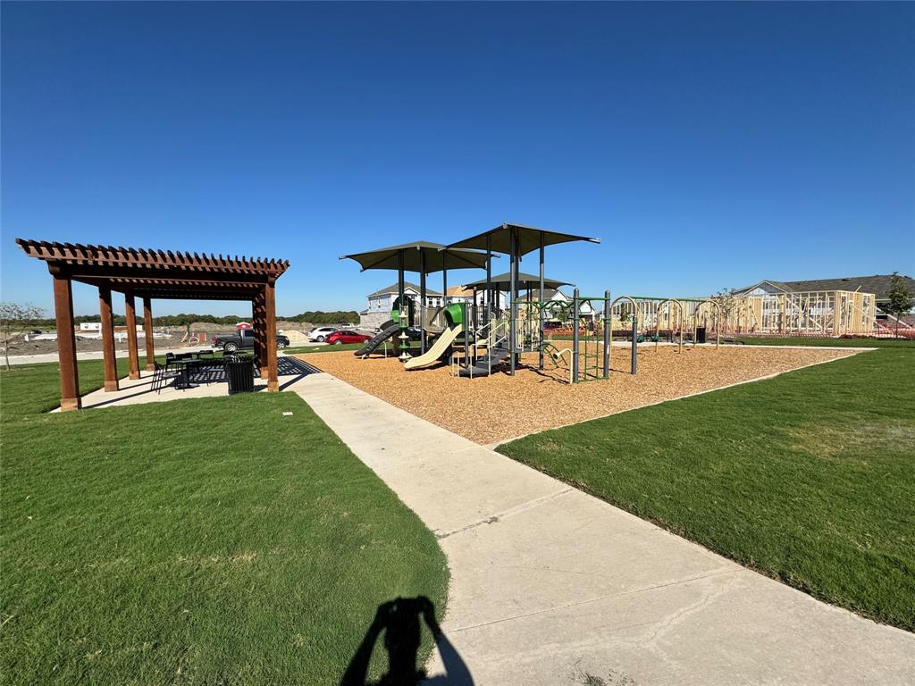 Covered seating by the playground Covered seating by the playground