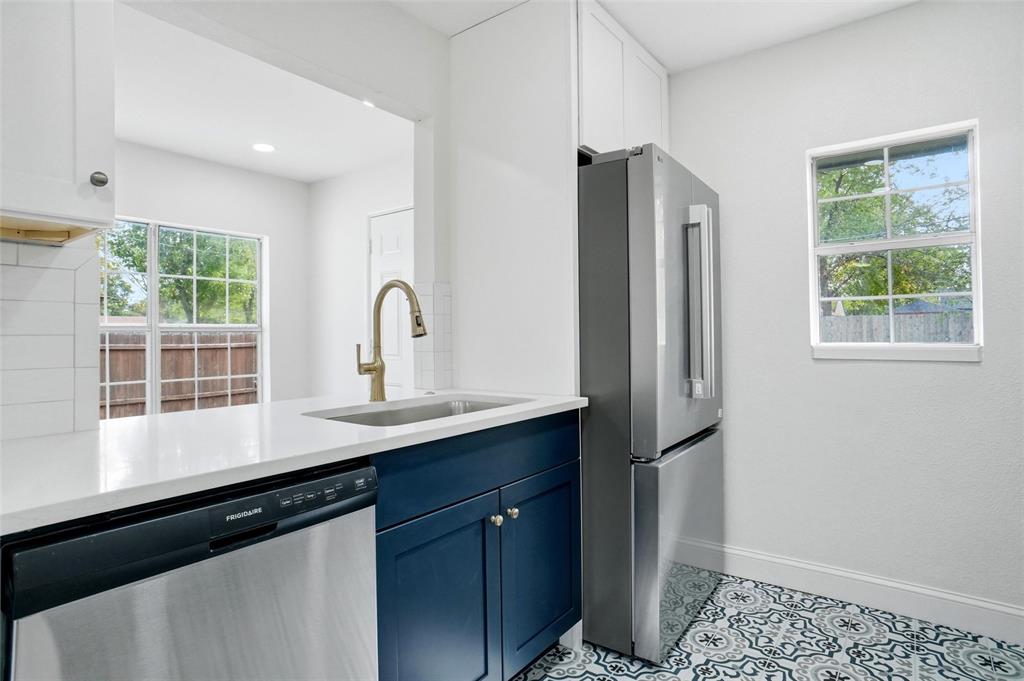 Kitchen with opening to dining room