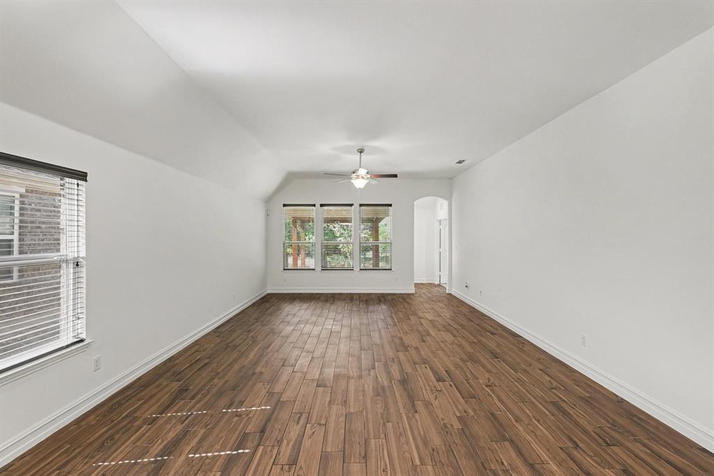 Large living and dining spaces.