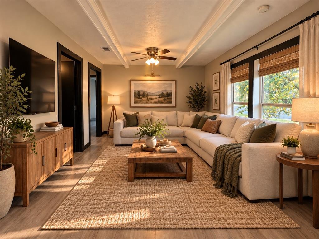Virtually staged to showcase a comfortable and inviting living space.