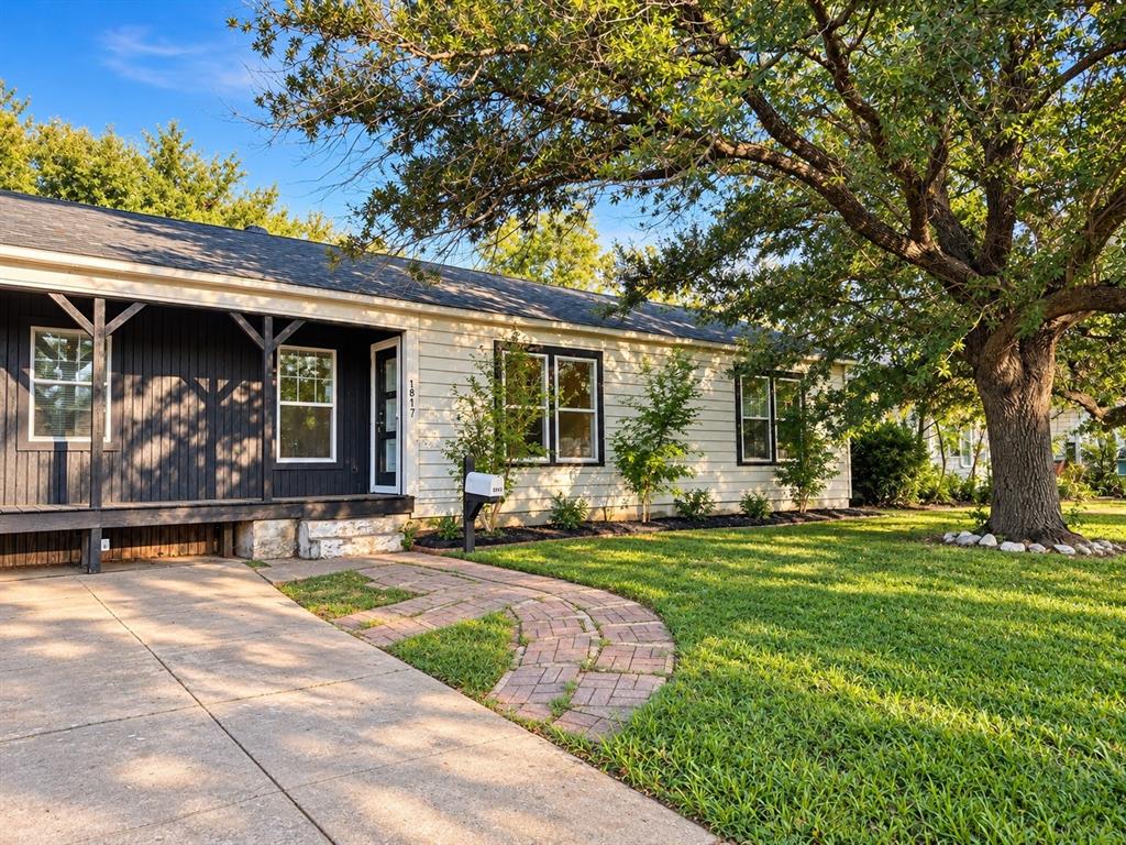 Enjoy a covered front porch, perfect for relaxing and enjoying the outdoors.