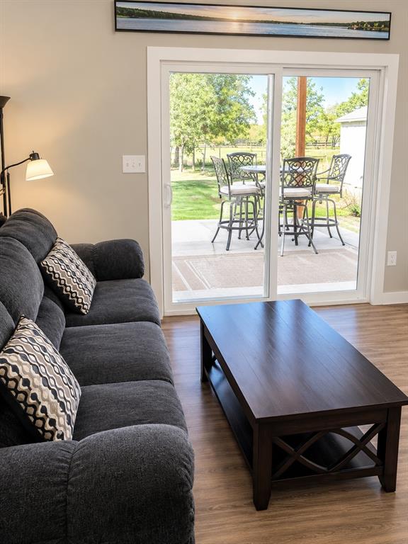 Sliding glass door with access to patio