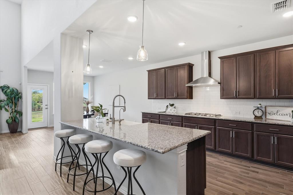 Island with seating options in the heart of the home