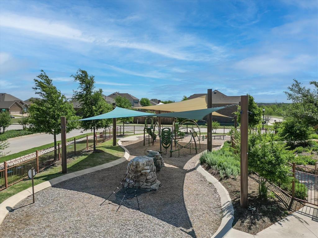 Community playground with shade structure