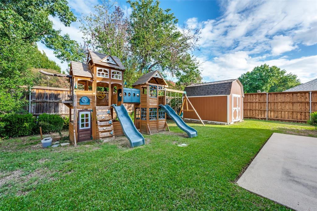 The playground equipment will convey as will the 2 storage buildings one of which can be seen here.