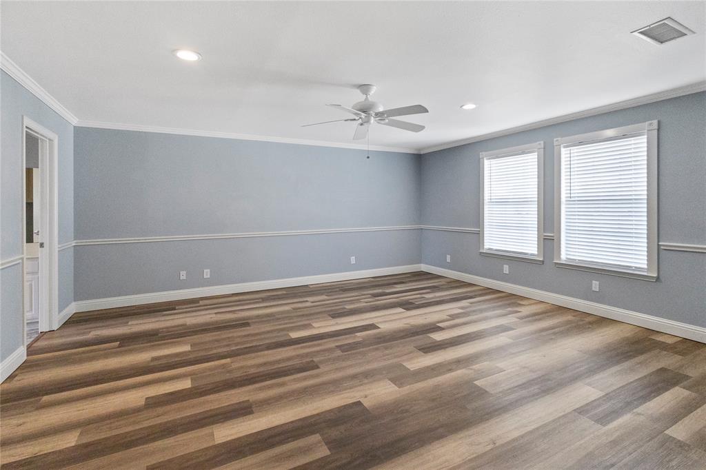 Primary bedroom off of living room