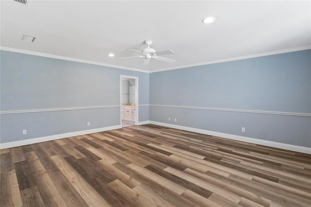 Primary bedroom off of living room