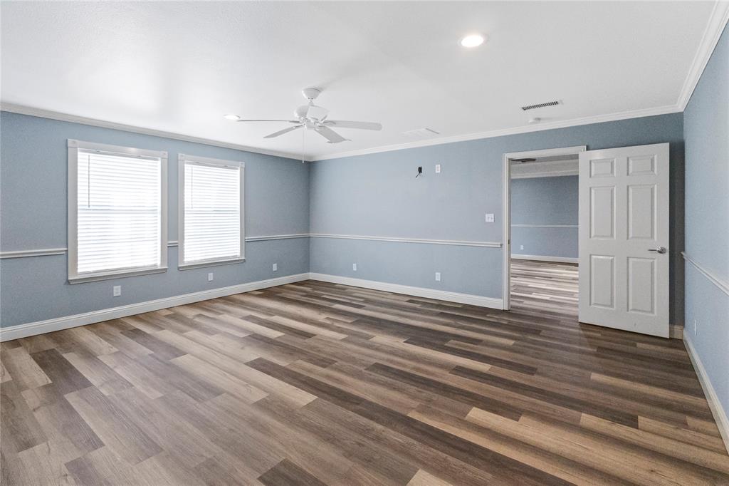 Primary bedroom off of living room