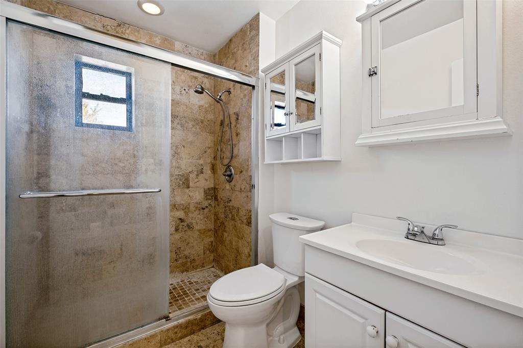 Spacious shower, this bathroom services both bedrooms upstairs
