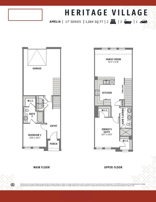 Our Ameila plan offers a lovely family room filled with natural light plus bedroom spaces that offer privacy.