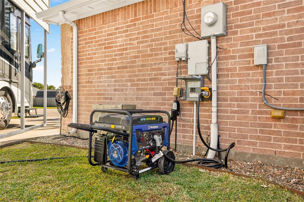 GENERATOR CONVEYS and there is a dedicated generator hookup for most of your needs in a power outage.