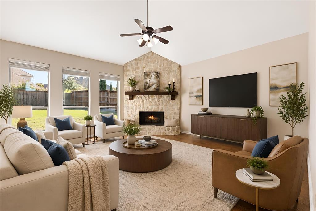 Virtually staged living room