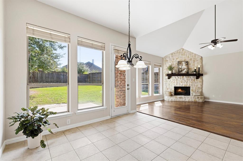This eating area will accommodate a large table