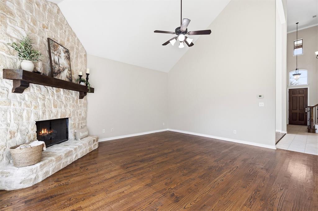 Tall ceilings and beautiful hardwood flooring