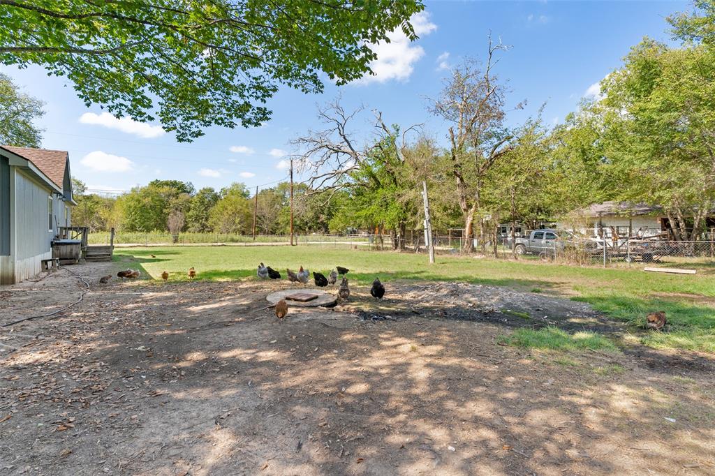 Expansive backyard featuring a large grass lawn, mature trees, and perimeter fencing