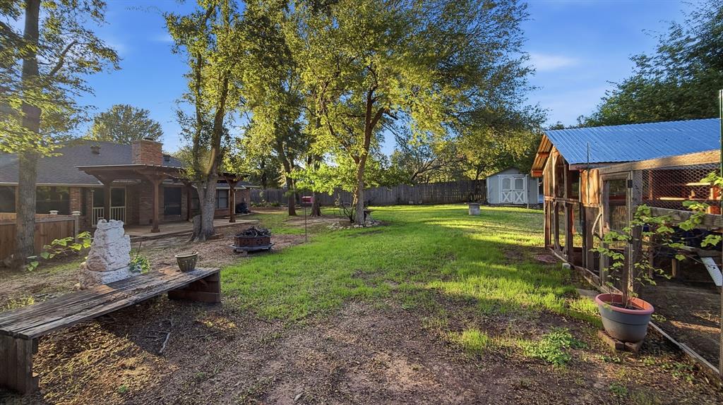 Chicken Coop, potting bench, storage building.