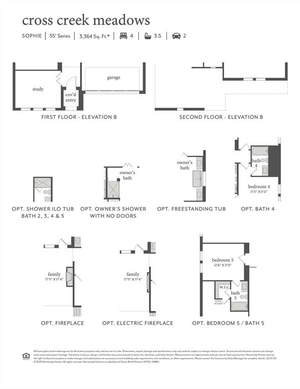 This dream home offers elevation A, shower ILO tub for bath 2, electric fireplace, bath 4 plus so much more!