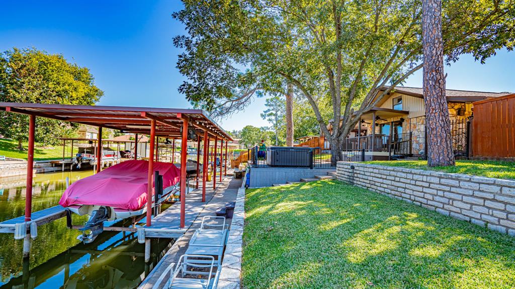 Well maintained dock and canal entry