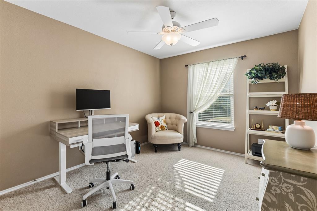 Guest bedroom being used as an office