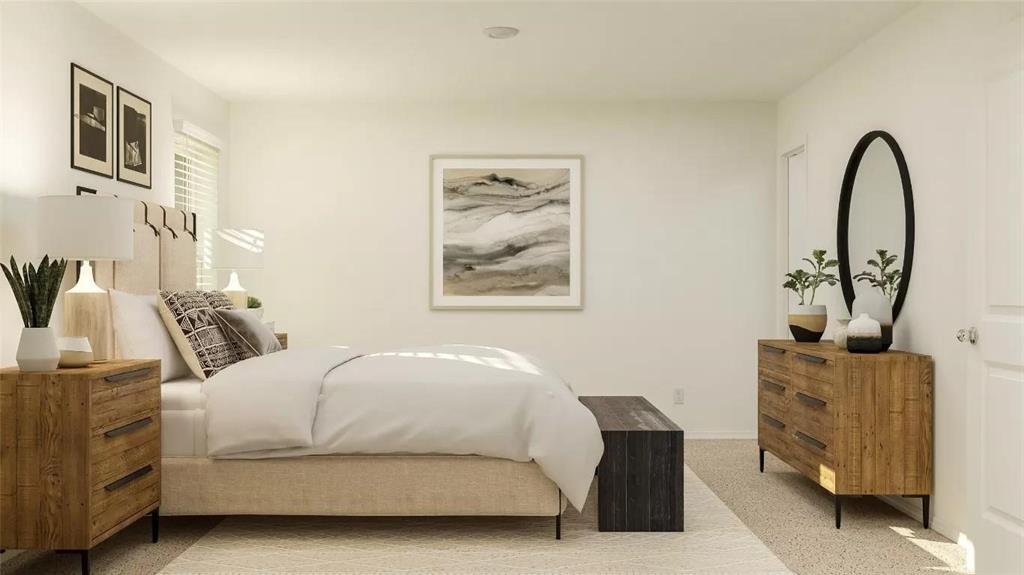 Neutral-toned walls, recessed ceiling lighting, and carpeted flooring