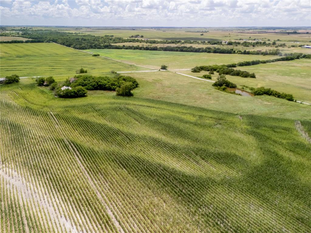 Overview of rural landscape with extensive farmland