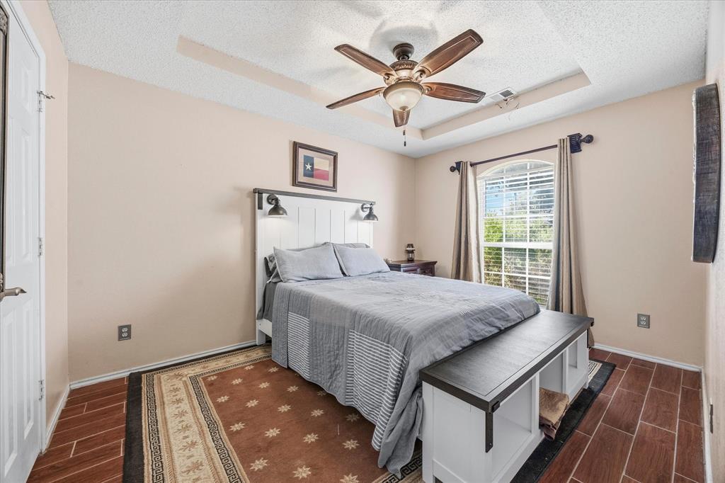 Auxiliary bedroom includes roomy closet