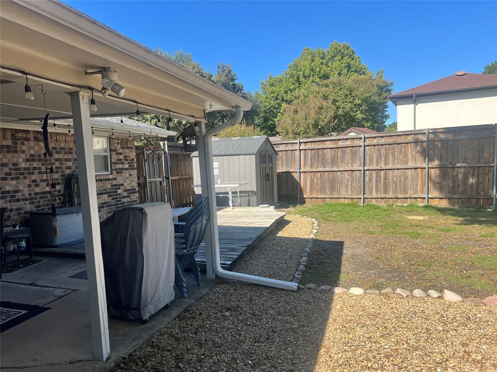 Extra open decking at the end of the patio to catch a little sun.